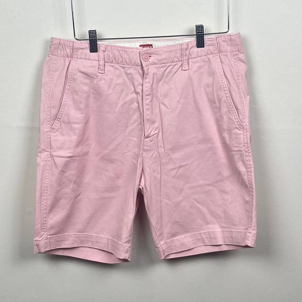 Levis XX Chino EZ Shorts Mens Medium Silver Pink Cotton Stretch A1043-0015